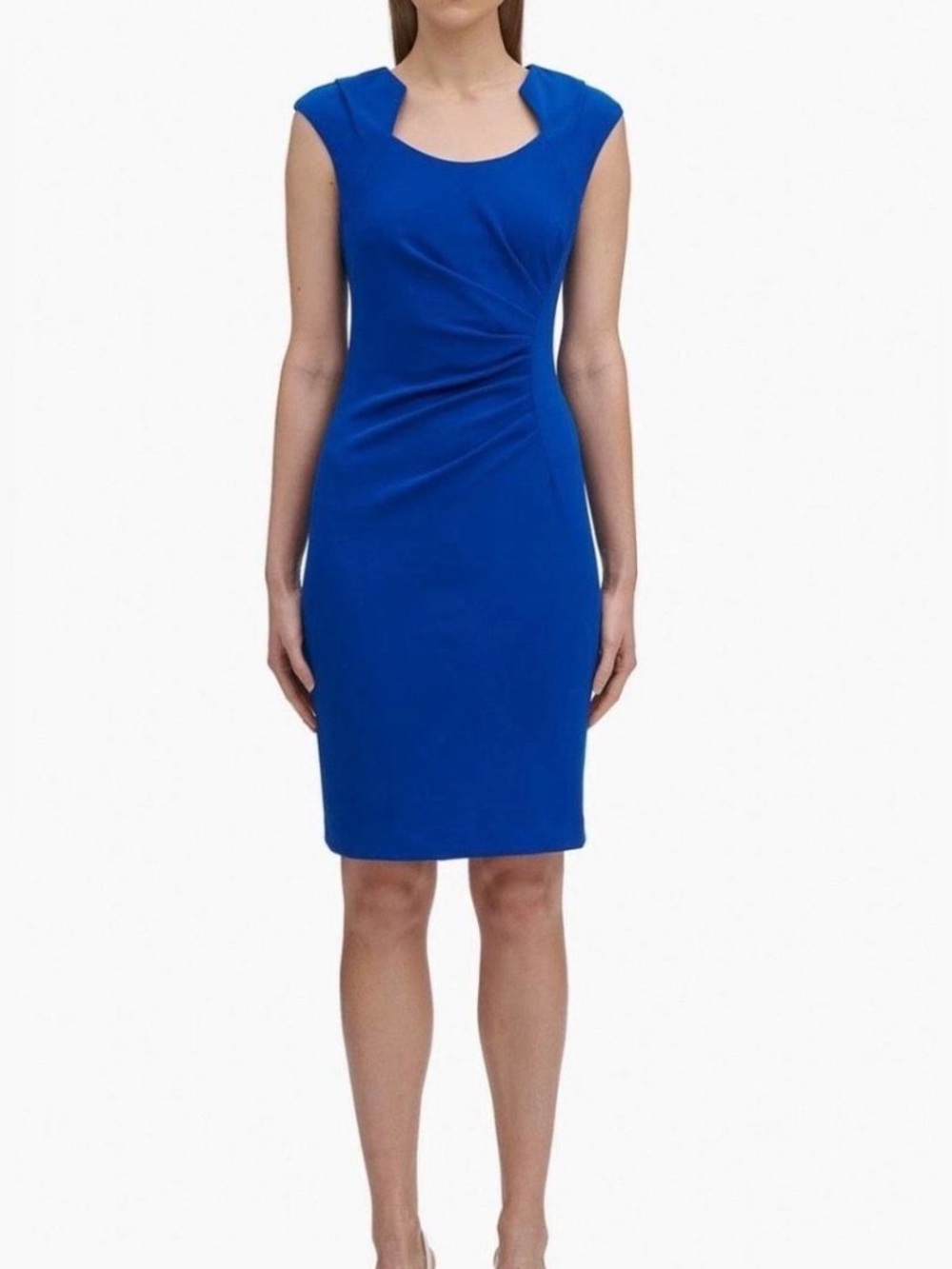 Calvin Klein Royal Blue Cap-Sleeve Sheath Dress